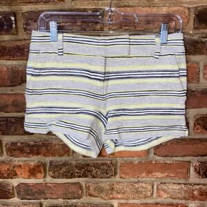 Ann Taylor LOFT Black Yellow White Striped Tweed The Riviera Short Size 00